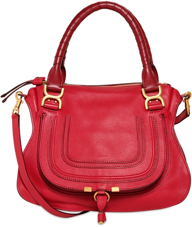 Chloe-medium-marcie-textured-leather-bag-in-peony-red-1