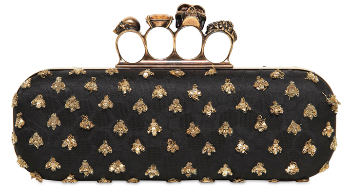 Alexander-McQueen-BEES-EMBROIDERY-SATIN-KNUCKLEBOX CLUTCH-1