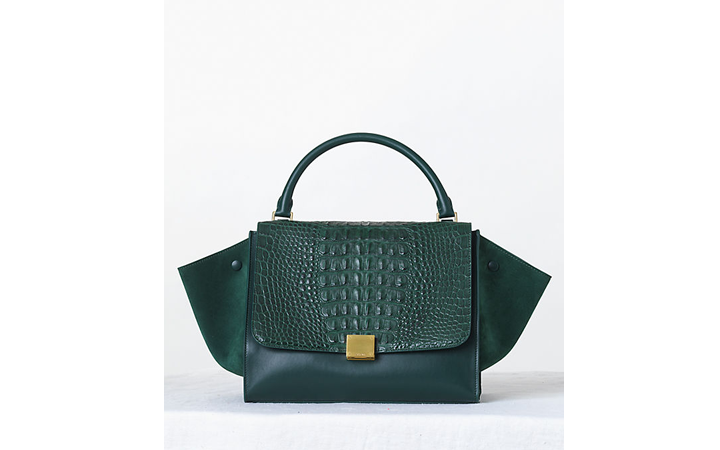 Celine-Trapeze-in-Croco-Emerald-1