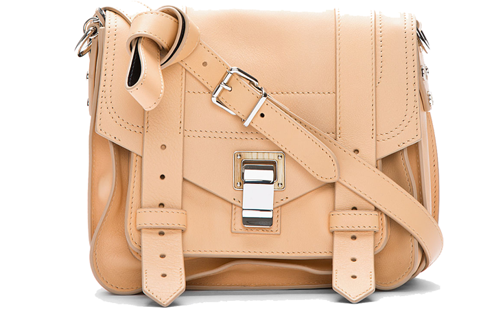 Proenza-Schouler-Sorbet-And-Black-Leather-Ps1-Pouch-Shoulder-Bag-07-07-2013-1