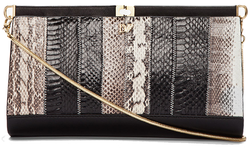 Diane-Von-Furstenberg-Black-Olivia-Patchwork-Snakeskin-clutch-1