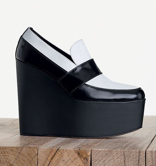 Celine-High-Wedge-in-Shiny-Calfskin-Black-White-2