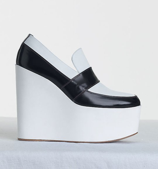 Celine-High-Wedge-in-Shiny-Calfskin-White-Black-1