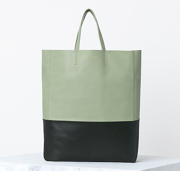 Celine-Bi-Cabas-handbag-in-Lambskin-Pistachio