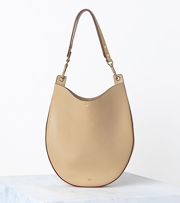 Celine-Hobo-handbag-in-Natural-Calfskin-Chamois