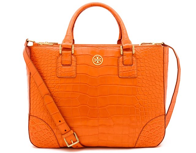 Tory Burch Robinson Double Zip Tote in Alligator Leather