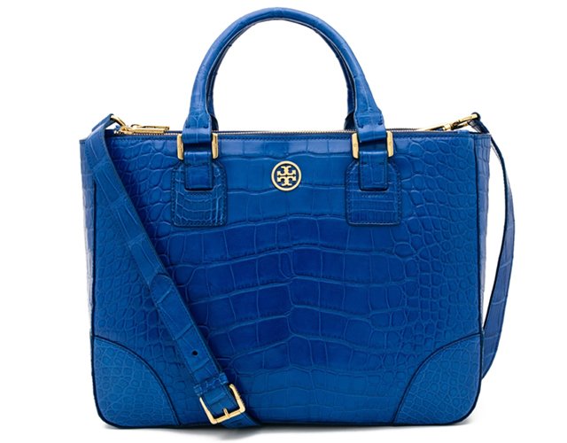 Tory Burch Robinson Double Zip Tote in Alligator Leather