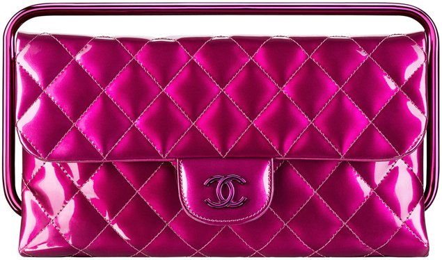 Chanel-Metallic-Clutch-Bag-with-Handle-rose