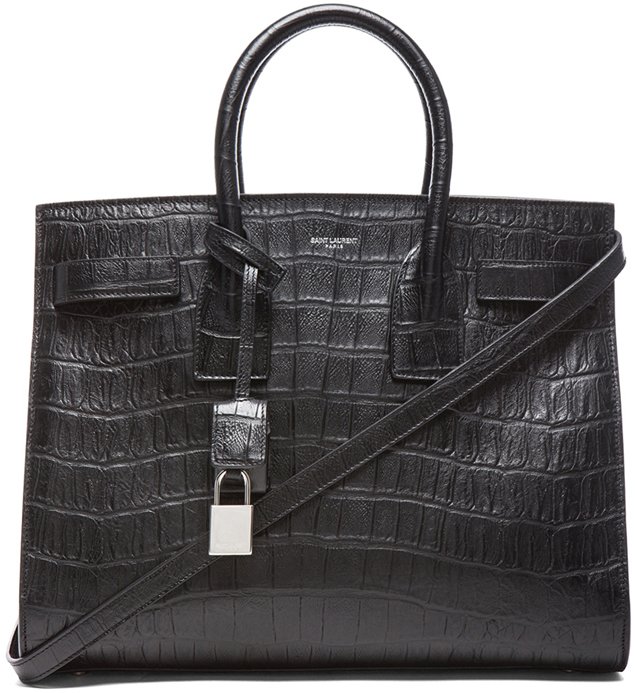 Saint-Laurent-Small-Sac-De-Jour-Carryall-Bag-Crocodile-Black