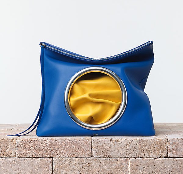 Celine-Soft-Pouch-Eyelet-Handbag-in-Nappa-Lambskin-Indigo-Sunflower