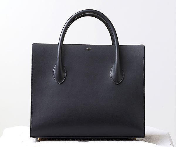 Celine-Boxy-Handbag-Black-Natural-Calfskin