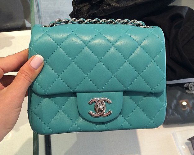 Chanel-Mini-Classic-Flap-Bag-turquoise-blue