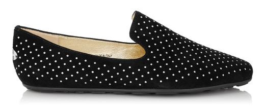 Jimmy-Choo-Wheel-Black-Suede-Slippers-with-Silver-Studs