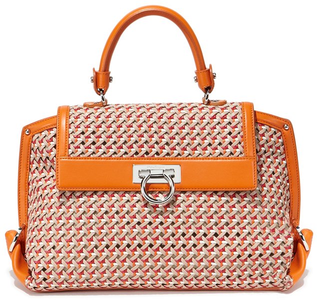 Salvatore-Ferragamo-Sofia-Bag-In-Woven-Motif-orange