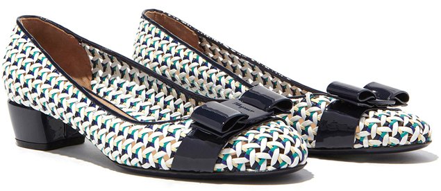 Salvatore-Ferragamo-Vara-Flats-In-Woven-Motif-Blue