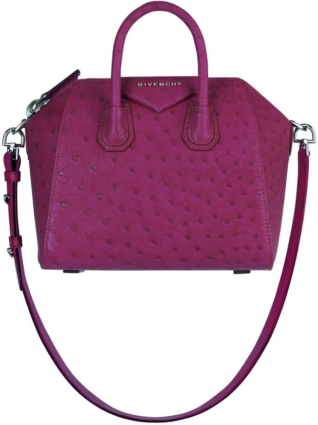 Givenchy-Mini-magenta-ostrich-Antigona-bag