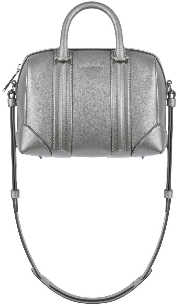 Givenchy-Mini-silver-tone-metalized-leather-Lucrezia-bag