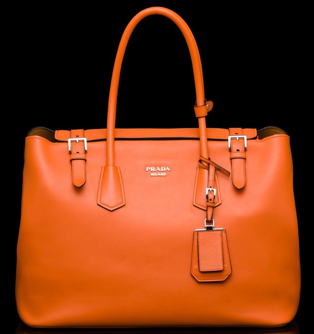 Prada-Buckle-Saffiano-Tote-orange