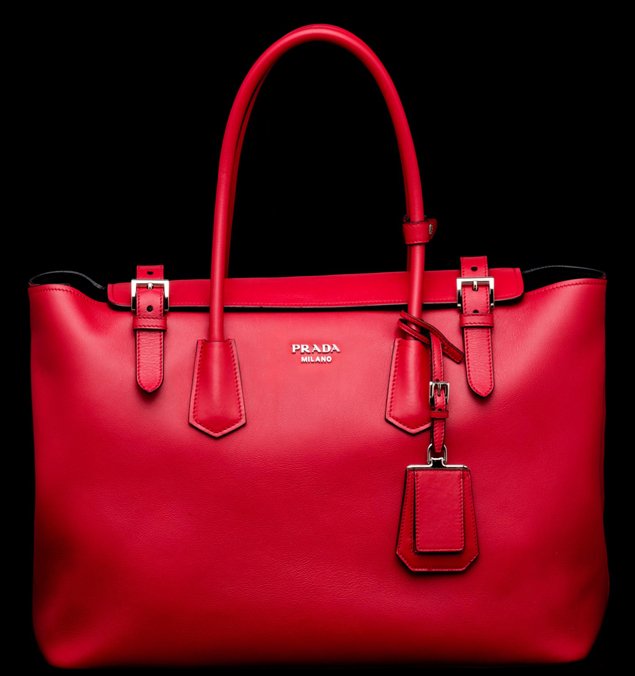 Prada-Buckle-Saffiano-Tote-red