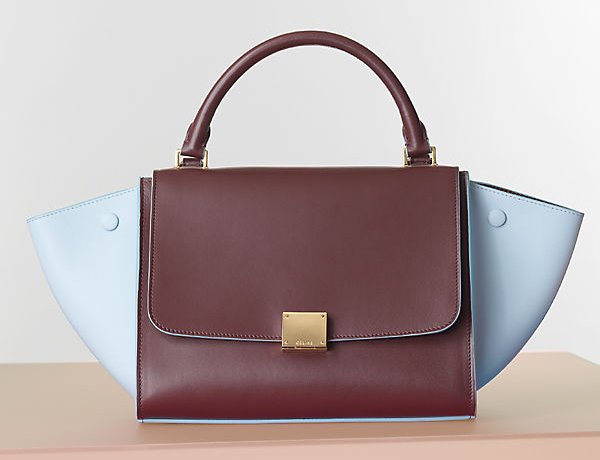 Celine-Baby-Blue-and-Brown-Trapeze-Tote-Bag