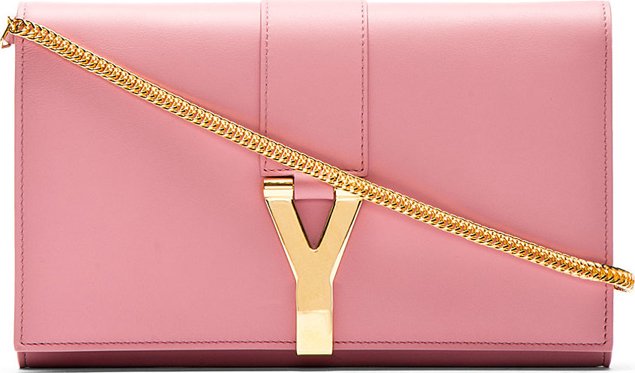 Saint-Laurent-Ligne-Y-Chain-Wallet-Rose