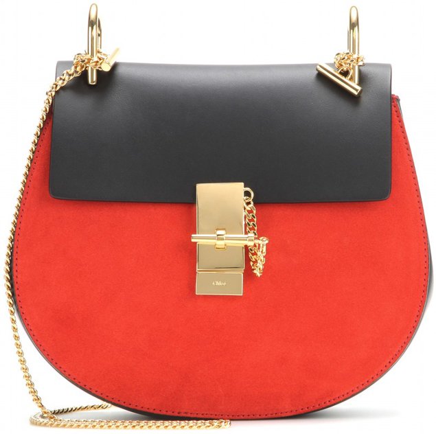 Chloe-Drew-Shoulder-Bag-Red-Black