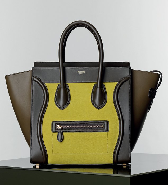 Celine-MINI-LUGGAGE-HANDBAG-IN-CHARTREUSE-NUBUCK-CALFSKIN