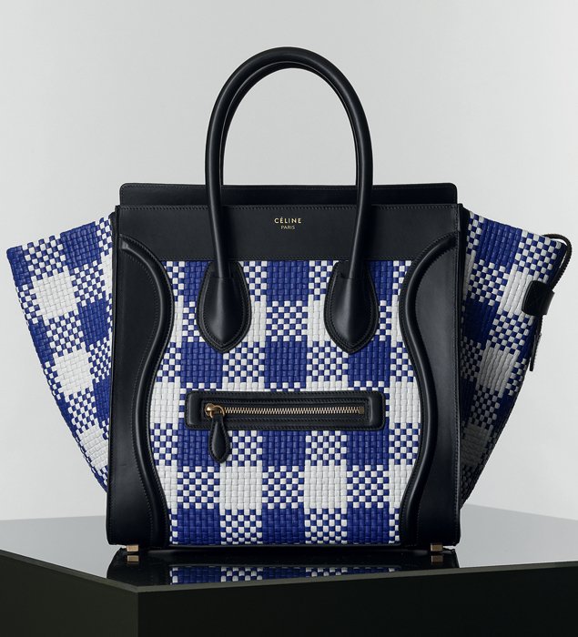 Celine-MINI-LUGGAGE-HANDBAG-IN-COBALT-GINGHAM-CALFSKIN