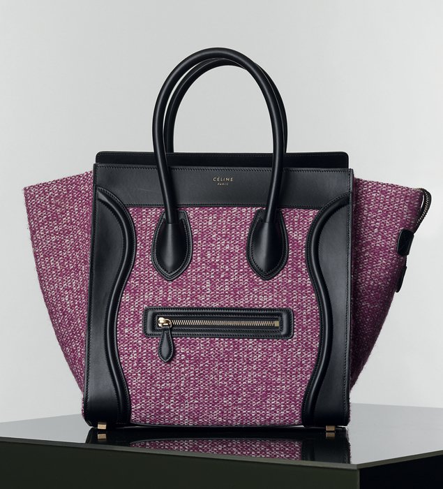 Celine-MINI-LUGGAGE-HANDBAG-IN-GRAPE-TWEED