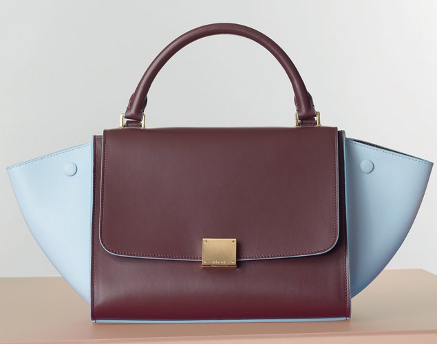 Celine-Medium-Trapeze-Bag-In-Bicolour-Calfskin-Satin-Pastel-Blue