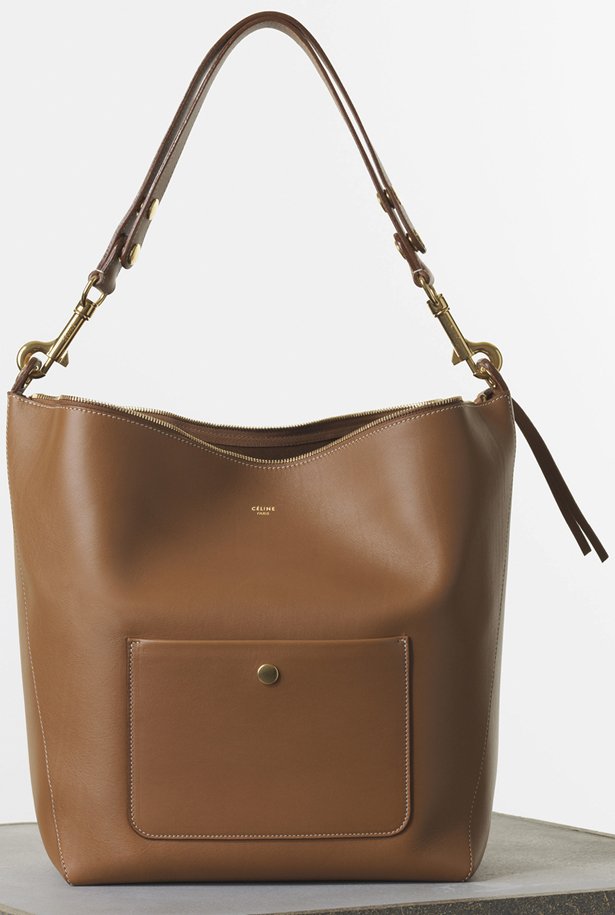 Celine-Medium-Zipped-Hobo-Handbag-in-Tan-Natural-Calfskin