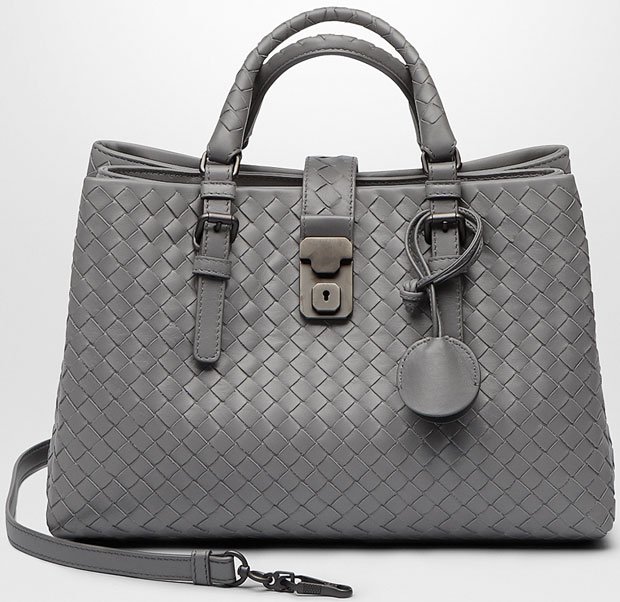 Bottega-Veneta-Intrecciato-Roma-Bag-Grey