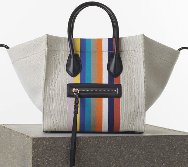 Celine-Medium-Luggage-Phantom-Handbag-in-Multicolour-Textile