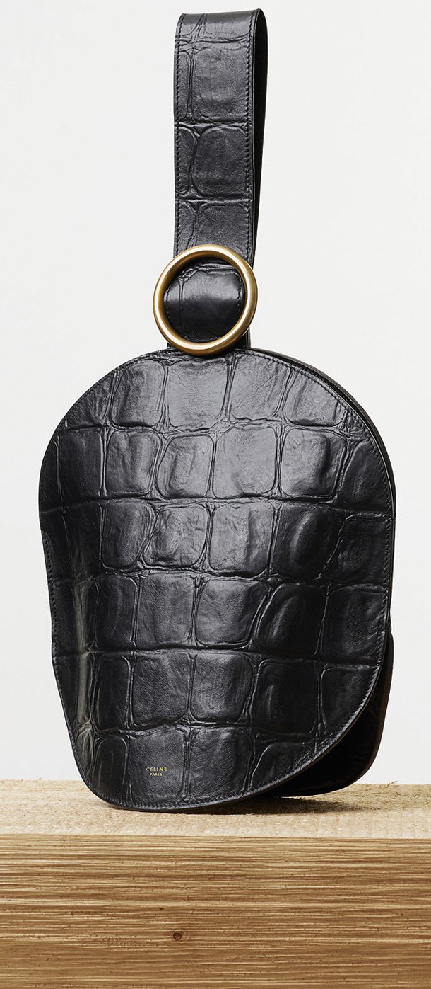 Celine-Curved-Clutch-in-Black-Stamped-Crocodile-Calfskin