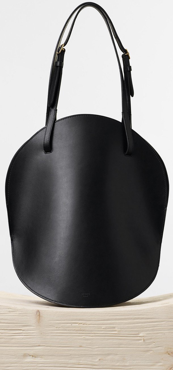 Celine-Curved-Shoulder-Bag-in-Black-Natural-Calfskin