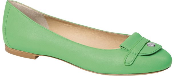 Longchamp-Le-Pliage-Cuir-Flats-Green