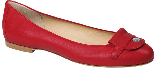 Longchamp-Le-Pliage-Cuir-Flats-Red