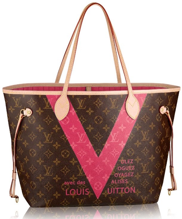 Louis-Vuitton-Monogram-V-Neverfull-Bag-pink