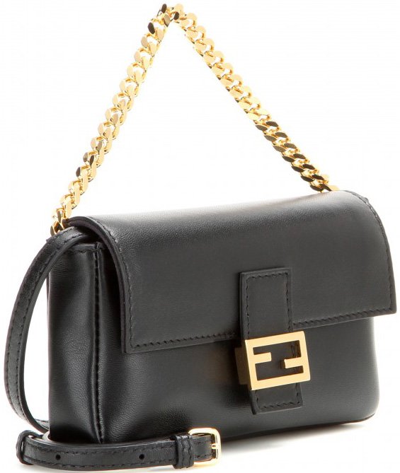 Fendi-Black-Micro-Baguette-Chain-Shoulder-Bag-2