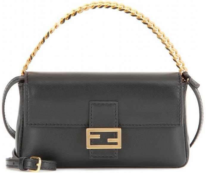 Fendi-Black-Micro-Baguette-Chain-Shoulder-Bag