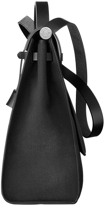 Hermes-Herbag-Zip-Black-Canvas-Bag-2