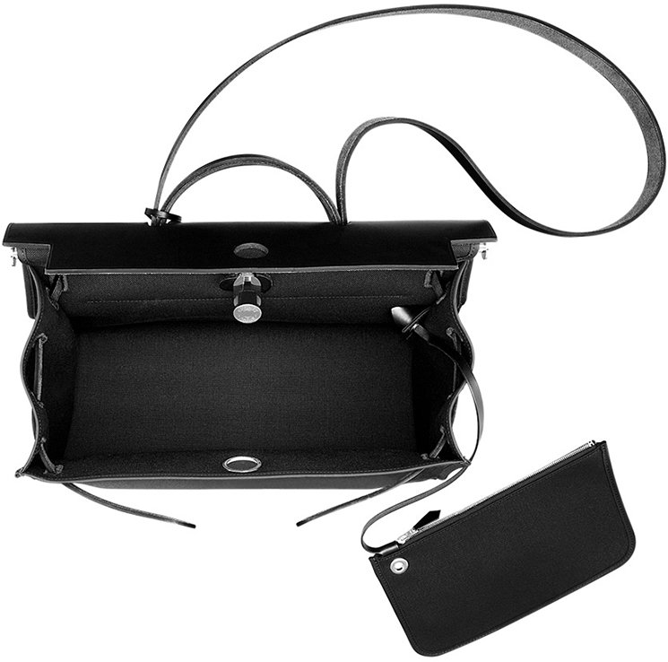 Hermes-Herbag-Zip-Black-Canvas-Bag-3