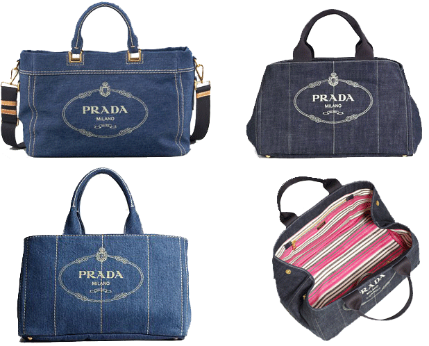 prada denim tote review