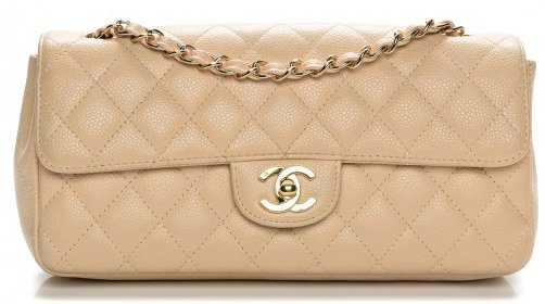 Chanel east west bag white beige