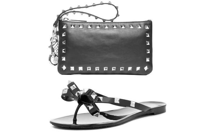 Valentino Around Studs Mini Pouch in Nero thumb 1