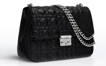 Miss Dior Black Lambskin Shoulder Bag thumb