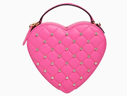 Moschino QUILTED HEART CLUTCH WITH SWAROVSKI thumb