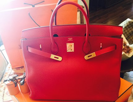 Hermes Birkin Tote Bag Red thumb