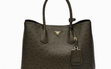 Prada Saffiano Cuir Ostrich Tote Bags thumb