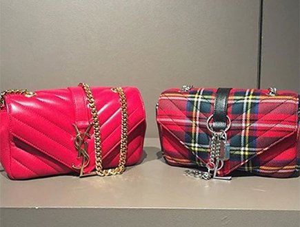 A Closer Look Saint Laurent Red Tartan Baby Punk Shoulder Bag thumb